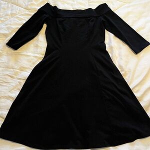 Modcloth Black Off-Shoulder Long Sleeve Dress
